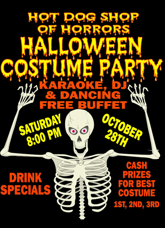 Oct. 22nd Halloween Costume Party, Win Cash Prizes