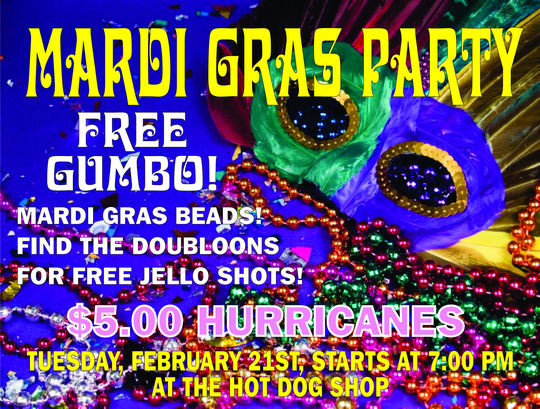 Mardi Gras Party with FREE Gumbo! 2/21