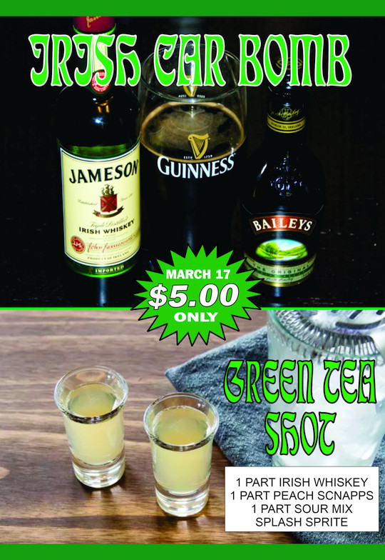 St. Patricks Drink Specials!